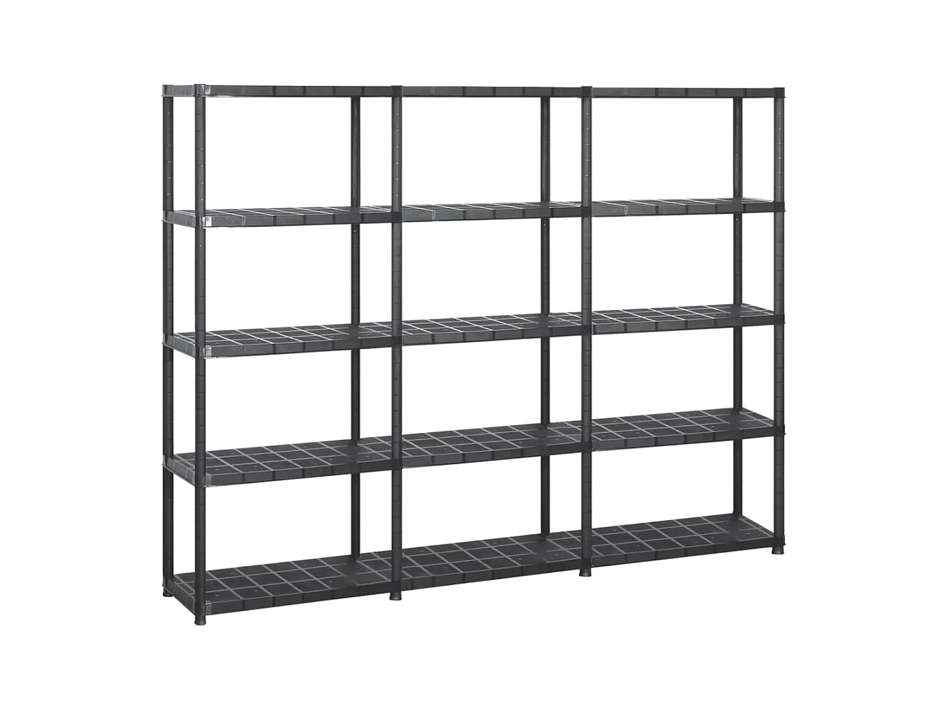 Estantería para libros con 5 niveles 170 cm plástico negro 02_0000650