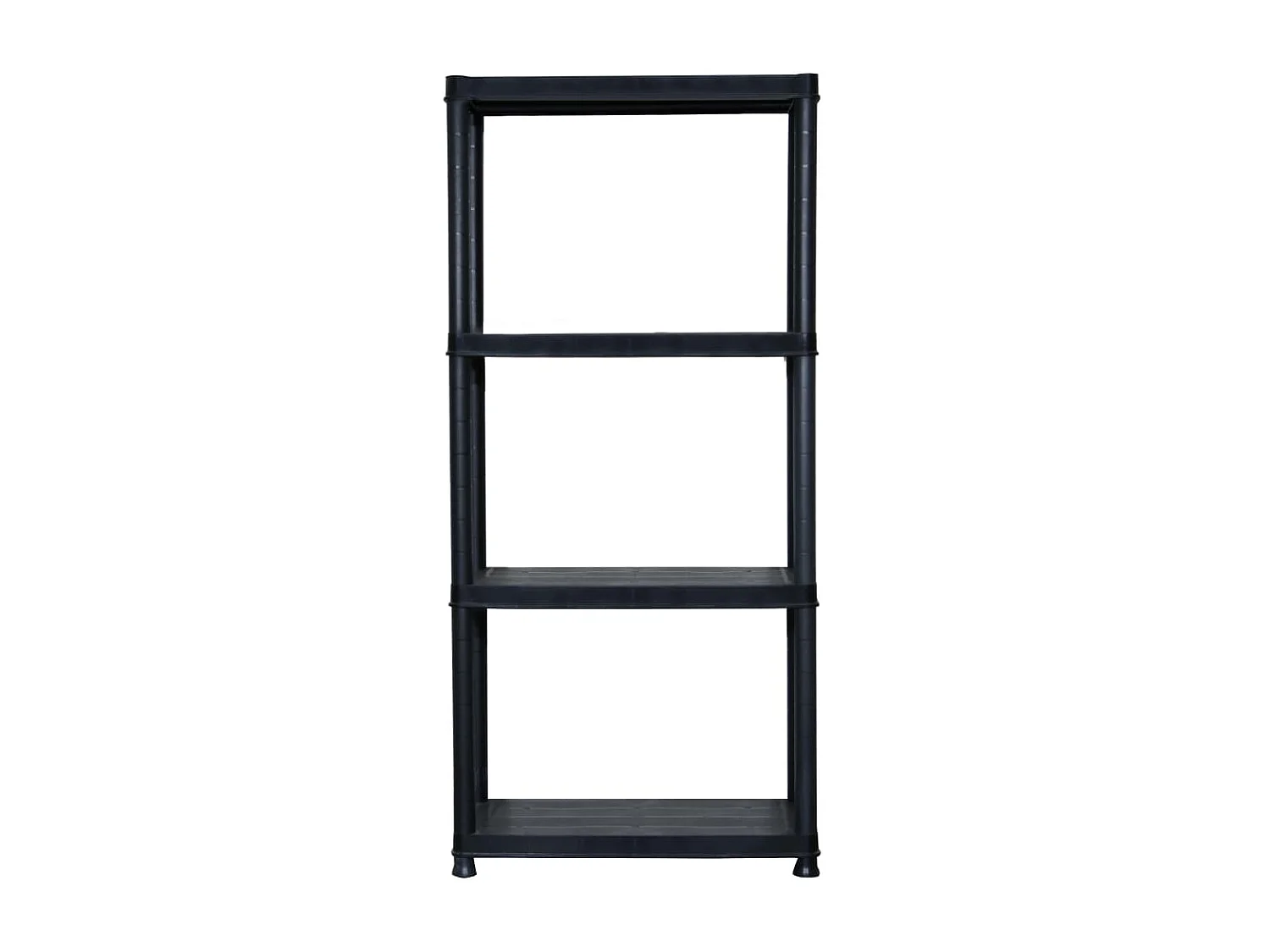 Estante de armazenamento com 4 níveis de plástico preto de 130 cm 02_0000648