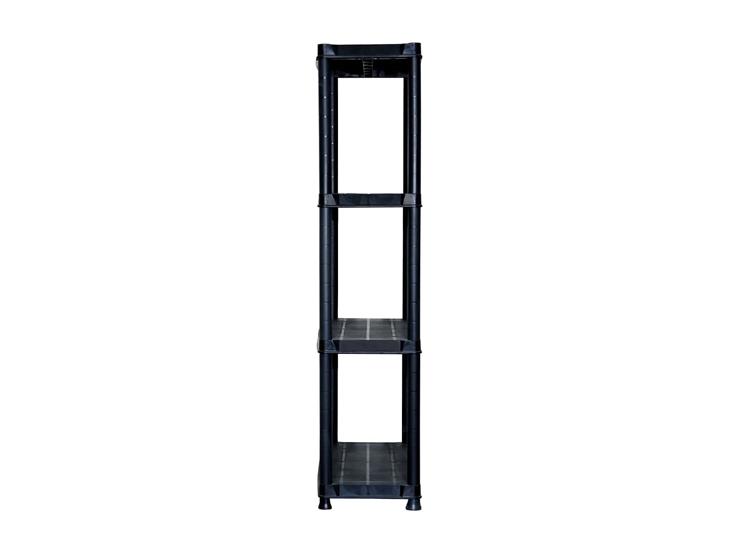 Estante de armazenamento com 4 níveis de plástico preto de 130 cm 02_0000648