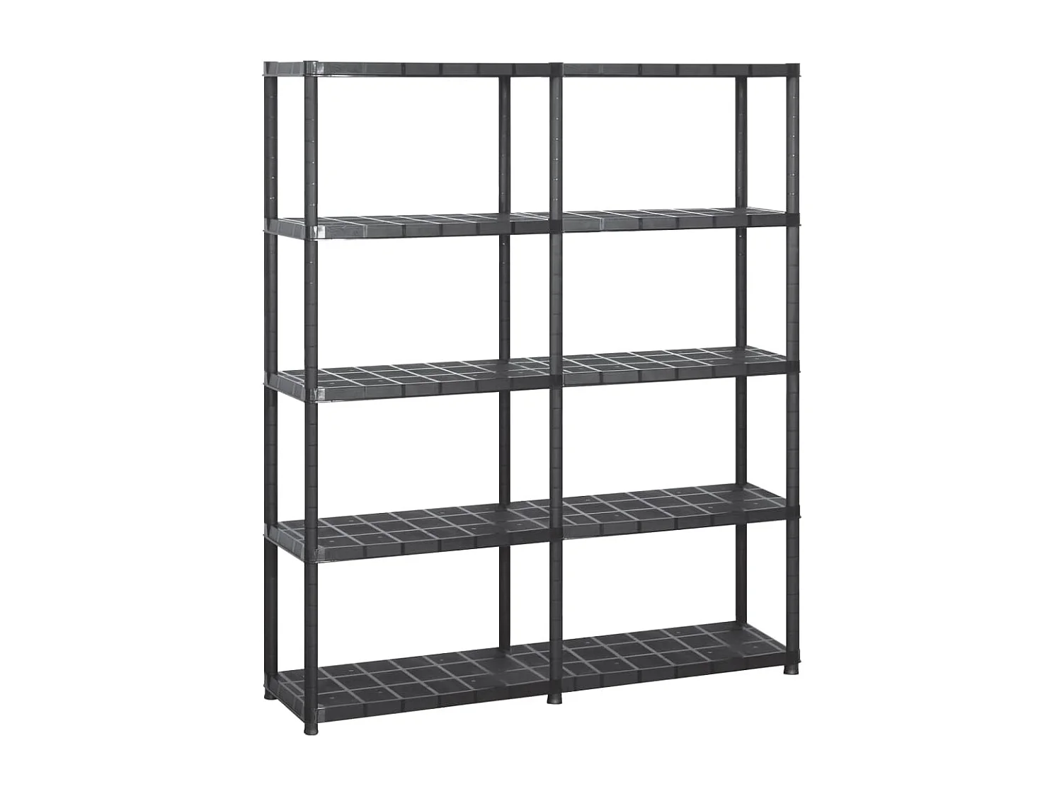 Estantería de almacenamiento de 5 niveles 170 cm plástico negro 02_0000649