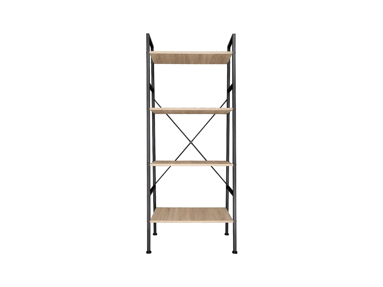 Estante grande com visual industrial/vintage 4 níveis 139 cm bege 08_0000559