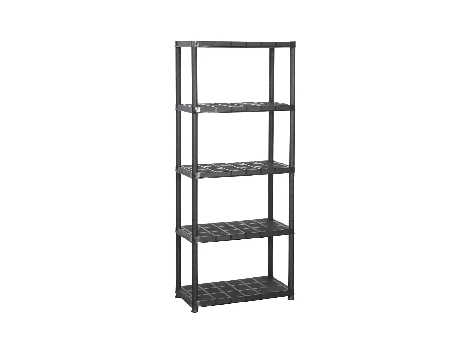 Scaffale portaoggetti a 5 livelli nero 71 x 38 x 170 cm plastica 02_0000652