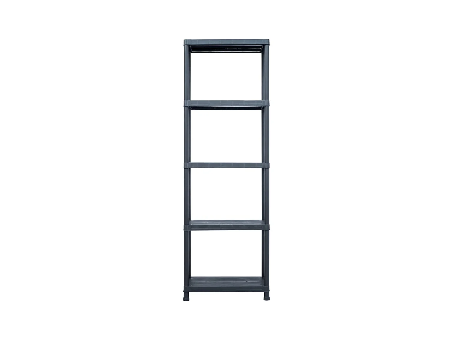 Scaffali portaoggetti 5 pezzi 125 kg 60 x 30 x 180 cm plastica nera 02_0000673