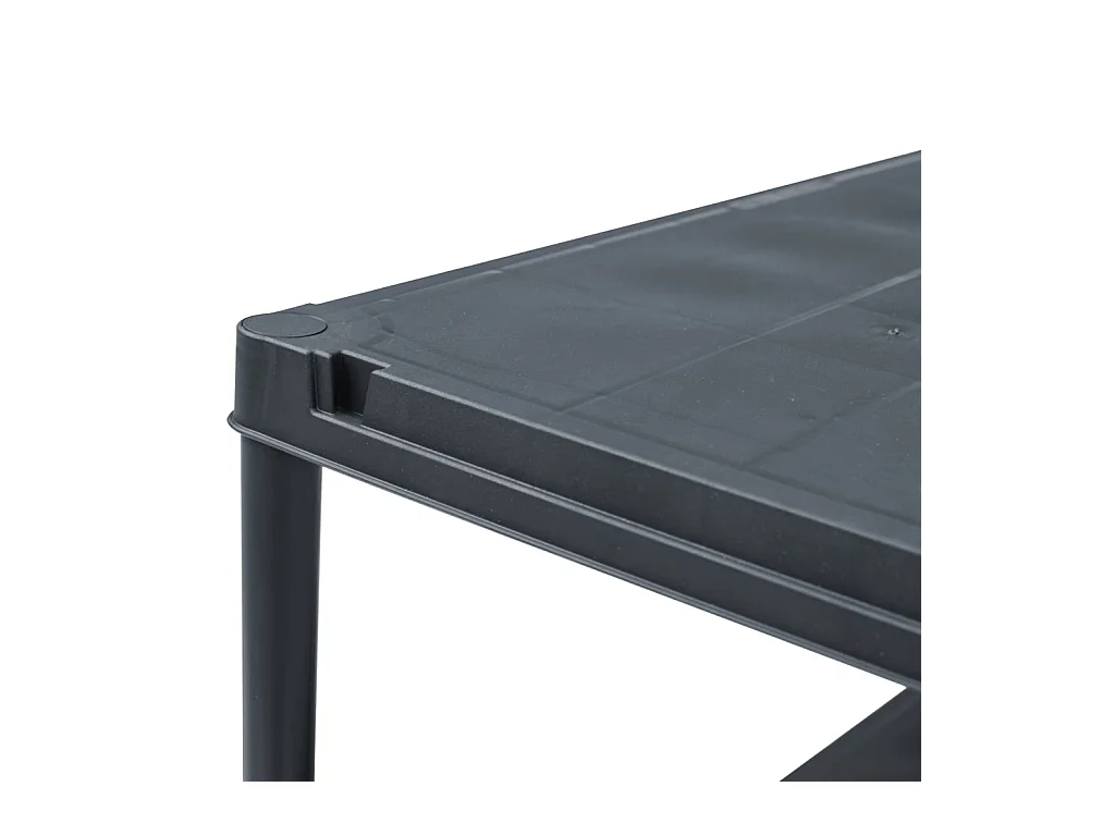 Scaffali portaoggetti 5 pezzi 125 kg 60 x 30 x 180 cm plastica nera 02_0000673
