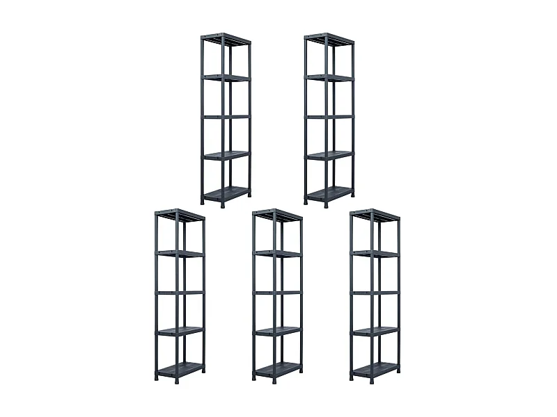 Étagères de rangement 5 noire 60 x 30 x 180 cm 02_0000673