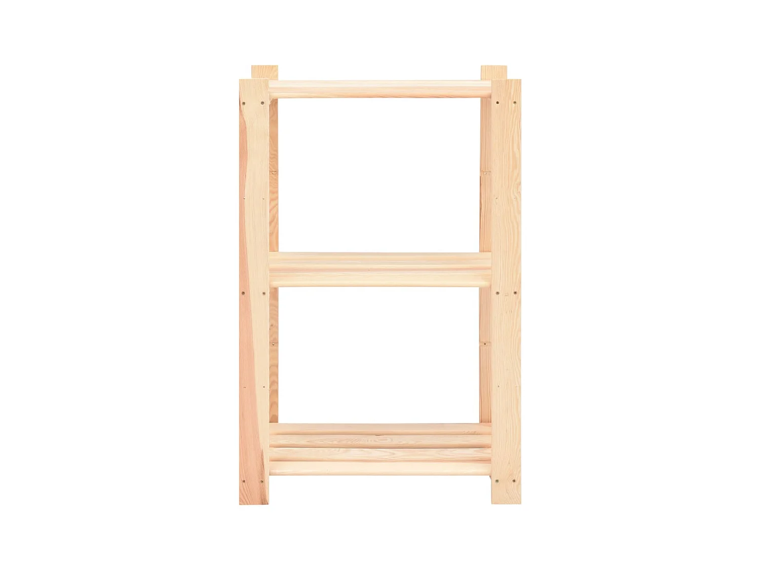 Juego de 2 estantes de almacenamiento de 3 niveles 60 x 38 x 90 cm pino 150 kg beige 02_0000675