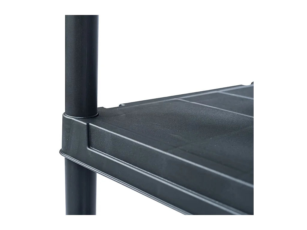 Scaffali portaoggetti 2 pezzi 60 x 30 x 138 cm plastica nera 02_0000670