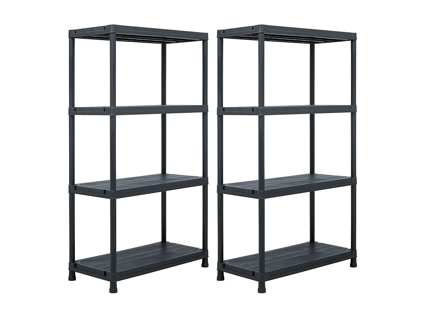 Estantes de almacenamiento 2 piezas 60 x 30 x 138 cm plástico negro 02_0000670