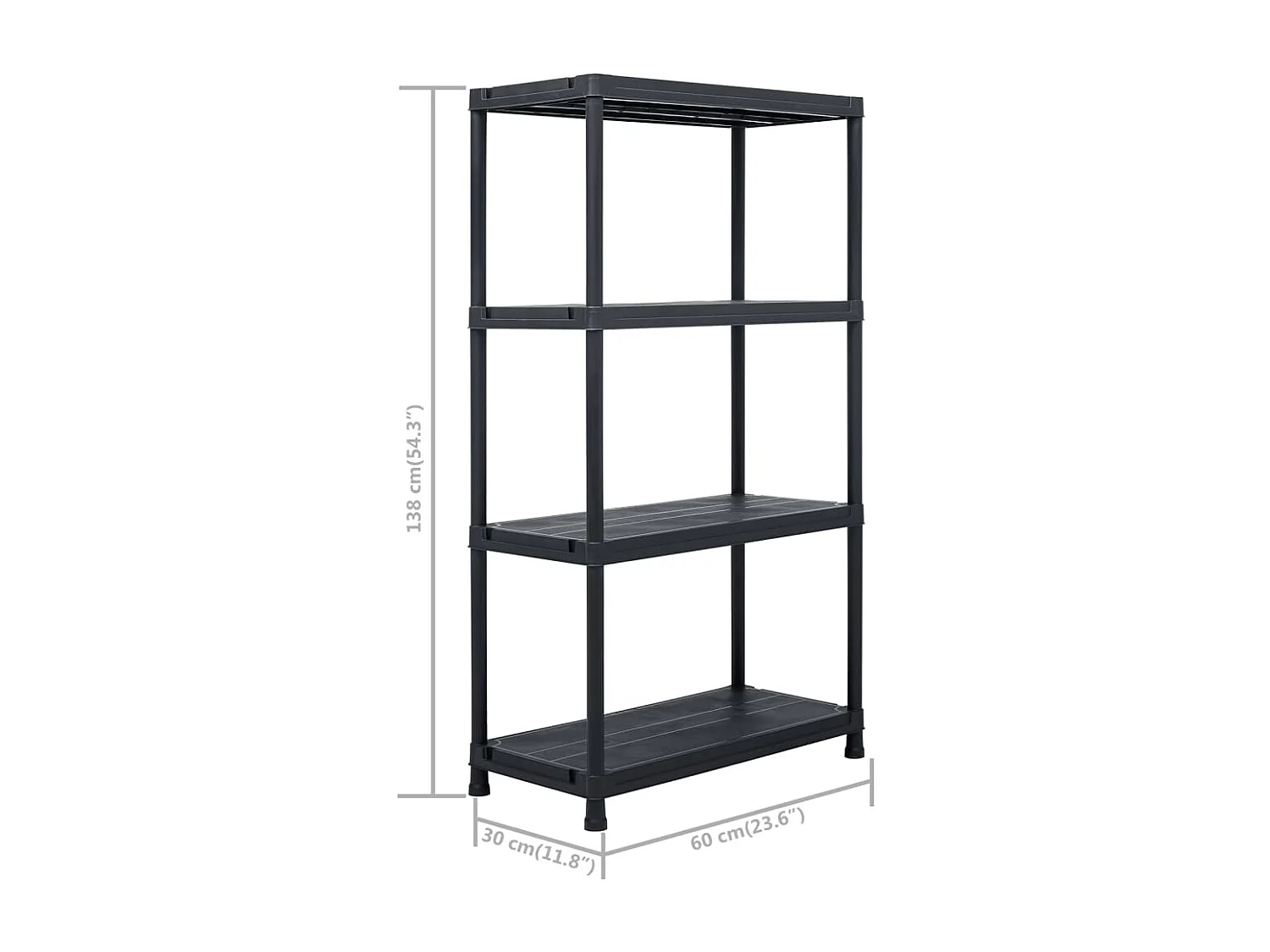 Estantes de almacenamiento 2 piezas 60 x 30 x 138 cm plástico negro 02_0000670