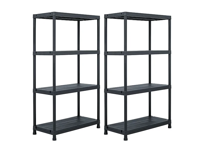 Étagères de rangement 2 noire 60 x 30 x 138 cm 02_0000670