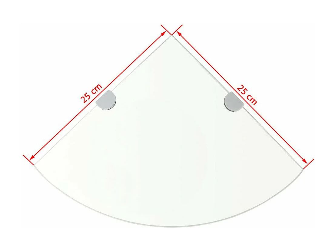 Mobile angolare di design con ripiano + supporti cromati vetro trasparente 25 x 25 cm 2702217/3