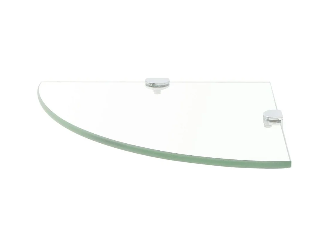Armario esquinero de diseño estante + soportes cromados cristal transparente 25 x 25 cm 2702217/3