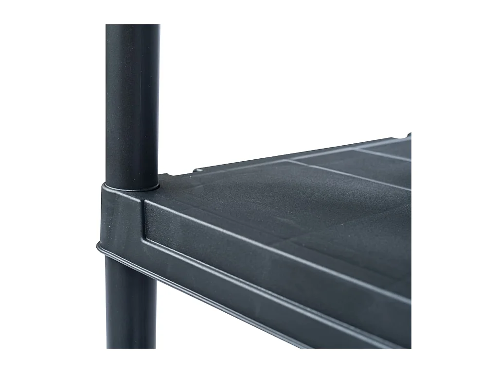 Scaffali portaoggetti 5 pezzi 60 x 30 x 138 cm in plastica nera 02_0000674