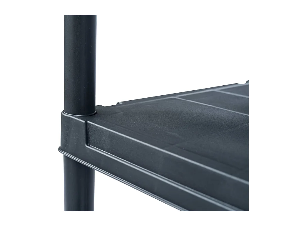 Ripiano portaoggetti 125 kg 60 x 30 x 180 cm plastica nera 02_0000635