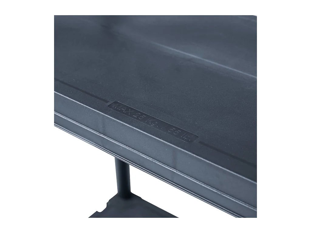 Ripiano portaoggetti 125 kg 60 x 30 x 180 cm plastica nera 02_0000635