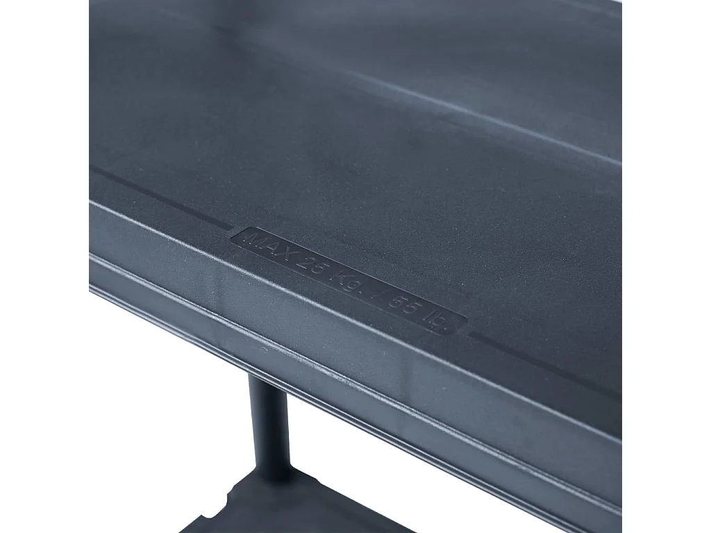 Estantería de almacenaje 125 kg 60 x 30 x 180 cm plástico negro 02_0000635