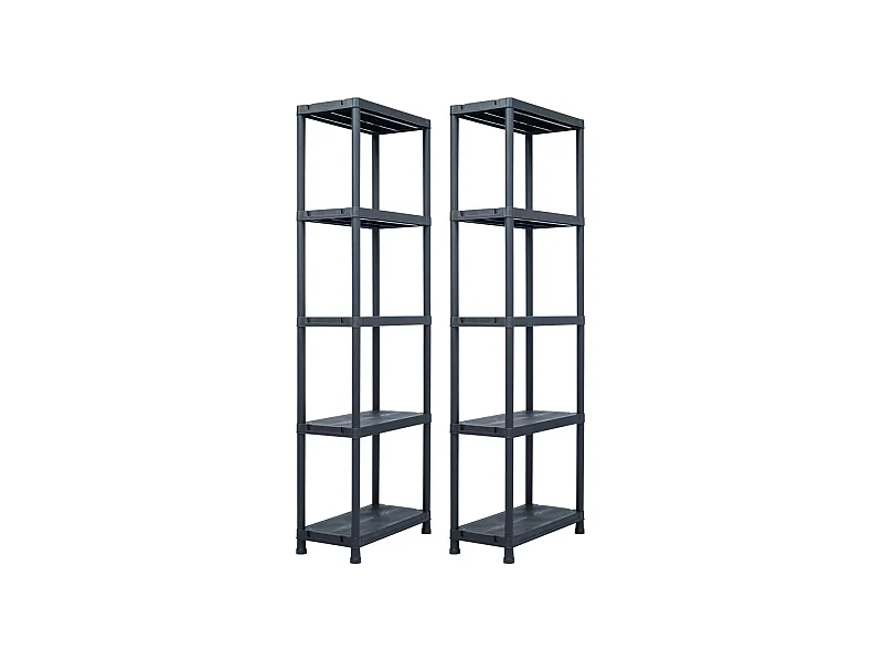 Étagères de rangement 2 noire 60 x 30 x 180 cm 02_0000666