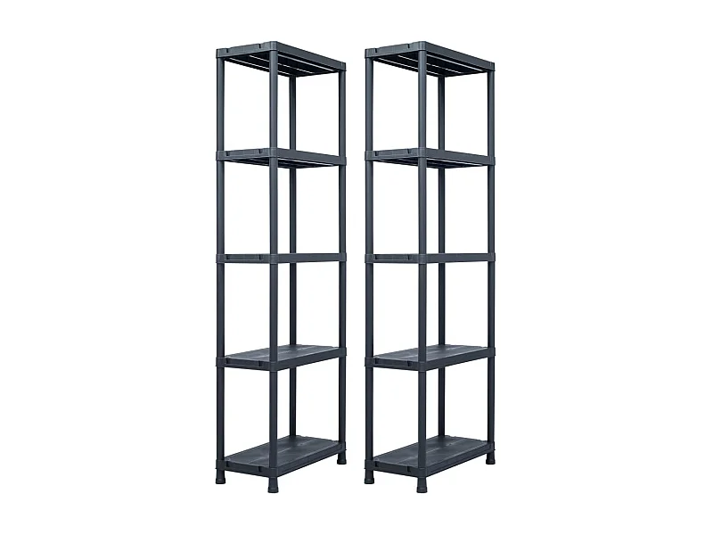 Étagères de rangement 2 noire 60 x 30 x 180 cm 02_0000666