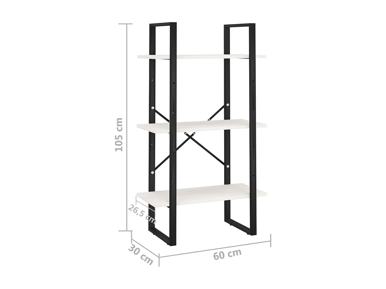 Prateleira de armazenamento de design 60 x 30 x 105 cm madeira maciça de pinho branco 02_0000626