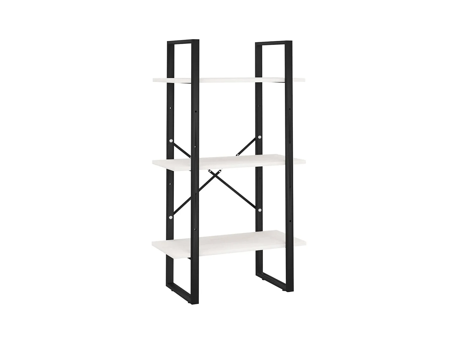 Étagère de rangement design bois blanche 60 x 30 x 105 cm 02_0000626