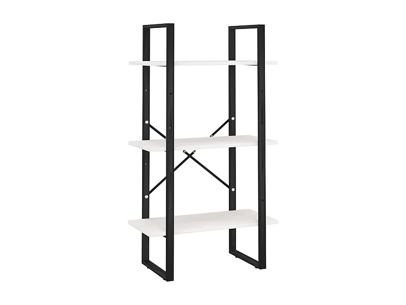 Étagère de rangement design bois blanche 60 x 30 x 105 cm 02_0000626