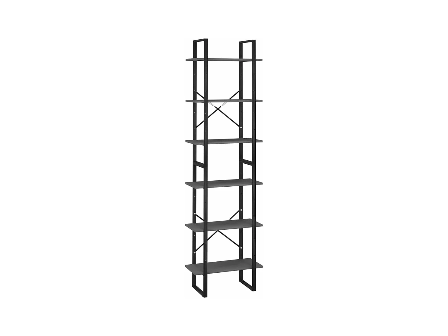 Set di 2 ripiani portaoggetti 60 x 30 x 210 cm in truciolato grigio 02_0000663