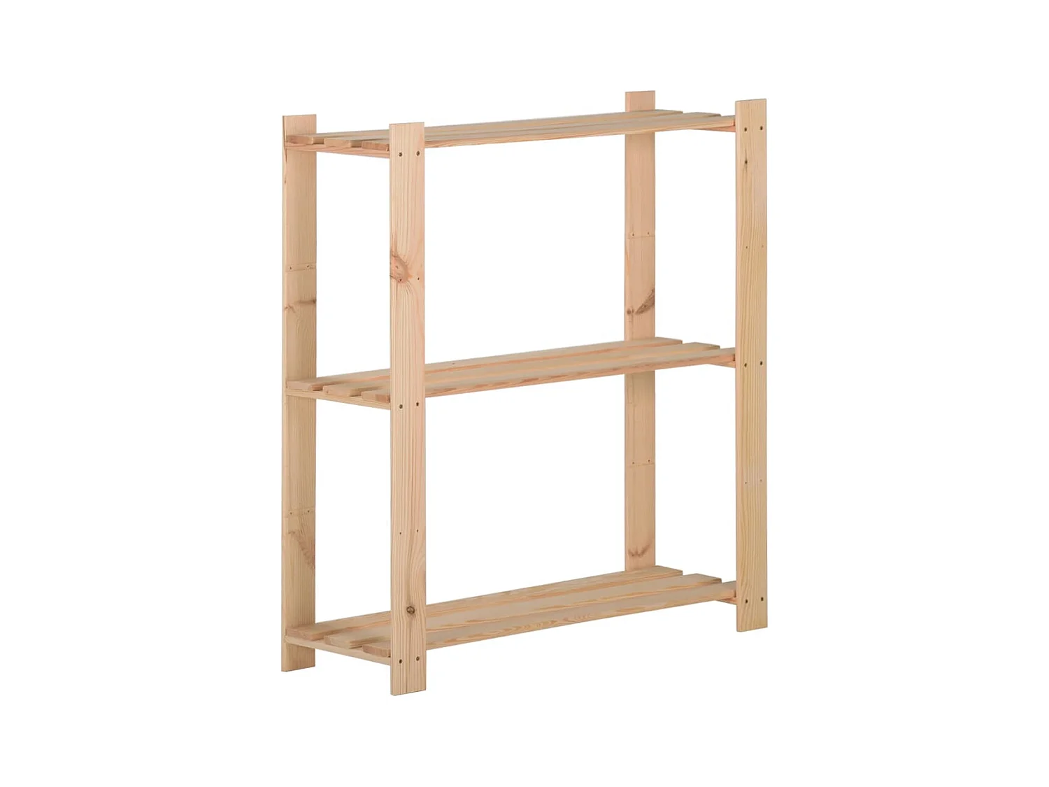 Estantería de almacenamiento de 3 niveles 80 x 28,5 x 90 cm madera maciza de pino 02_0000656