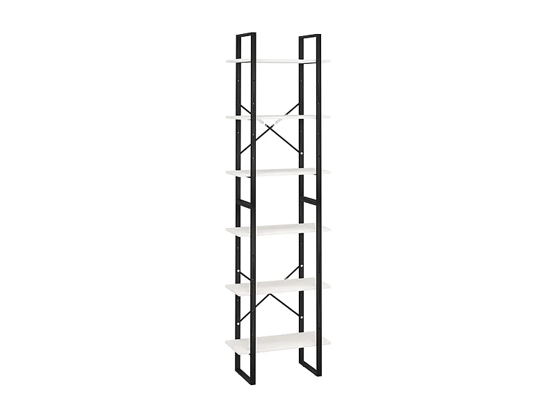 Ripiano portaoggetti 60 x 30 x 210 cm in legno di pino massiccio bianco 02_0000627