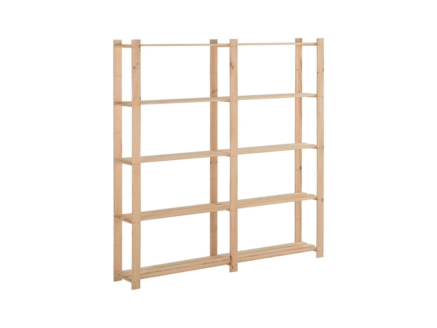 Estantería de almacenamiento de 5 niveles 170 x 28,5 x 170 cm madera maciza de pino 02_0000659