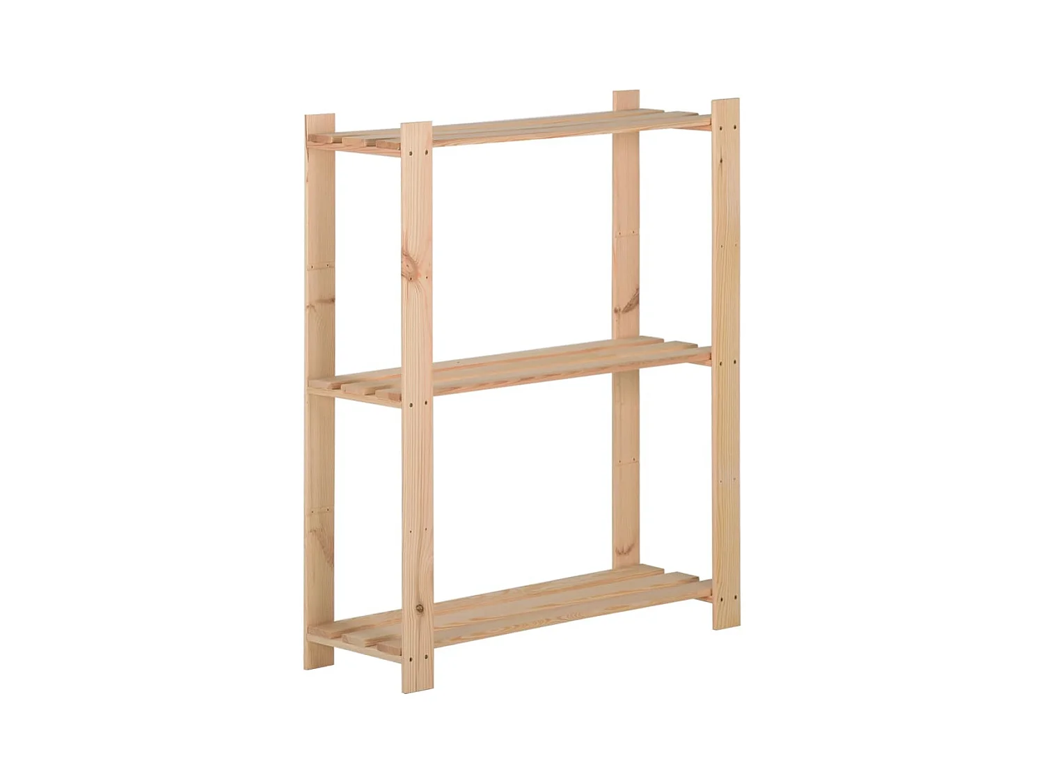 Estantería de almacenamiento de 3 niveles 60 x 28,5 x 90 cm madera maciza de pino 02_0000653