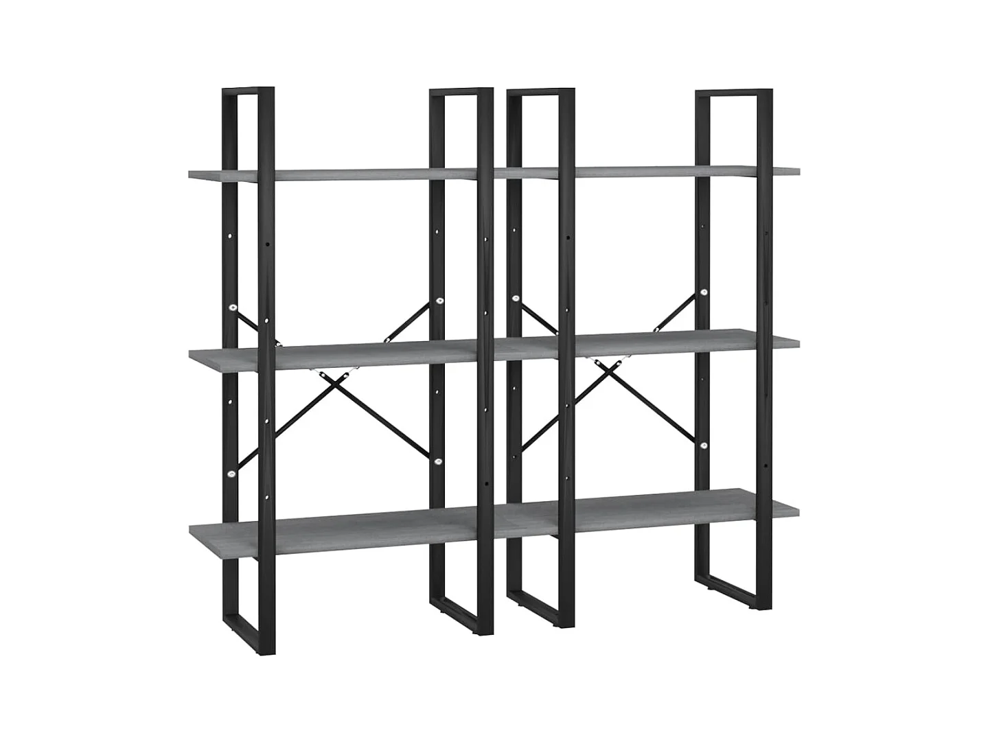 Lot de 2 étagères bois marron 60 x 30 x 210 cm 02_0000664