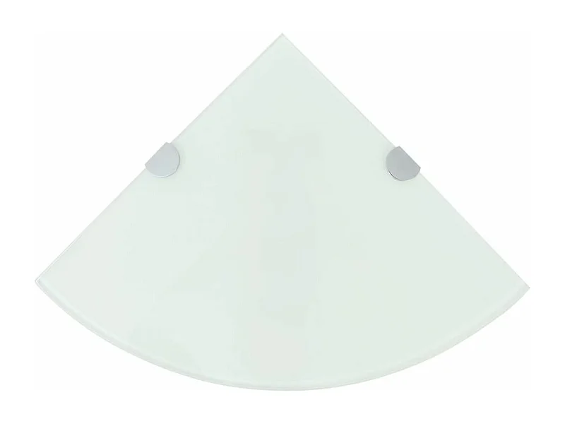 Mensola angolare di design con supporti cromati vetro bianco 25 x 25 cm 2702223/2
