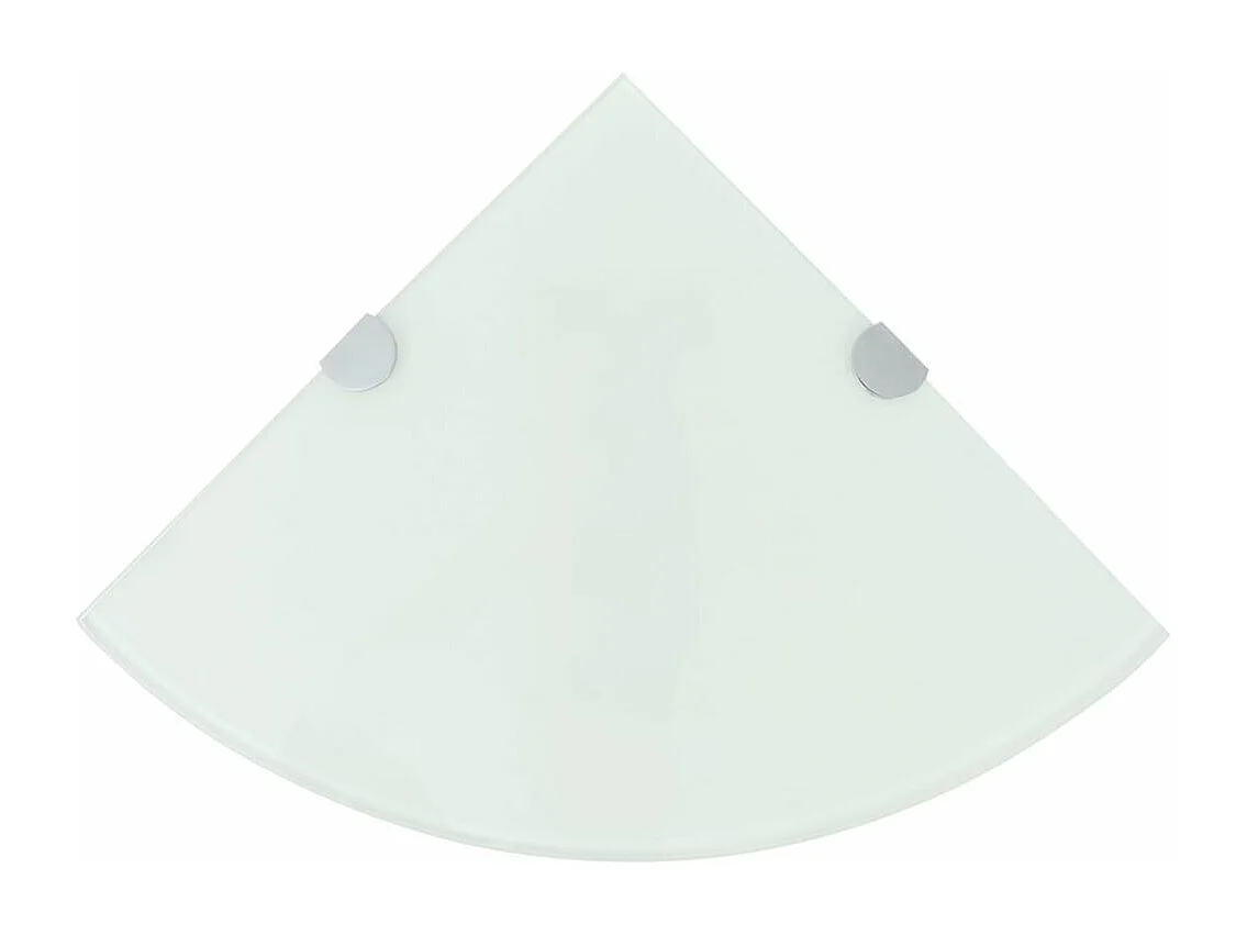 Mensola angolare di design con supporti cromati vetro bianco 25 x 25 cm 2702223/2