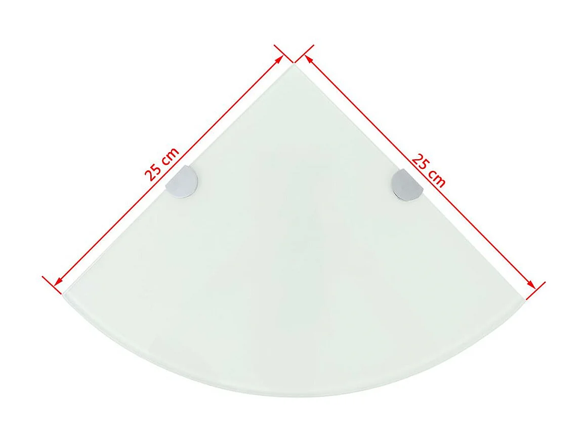 Mensola angolare di design con supporti cromati vetro bianco 25 x 25 cm 2702223/2