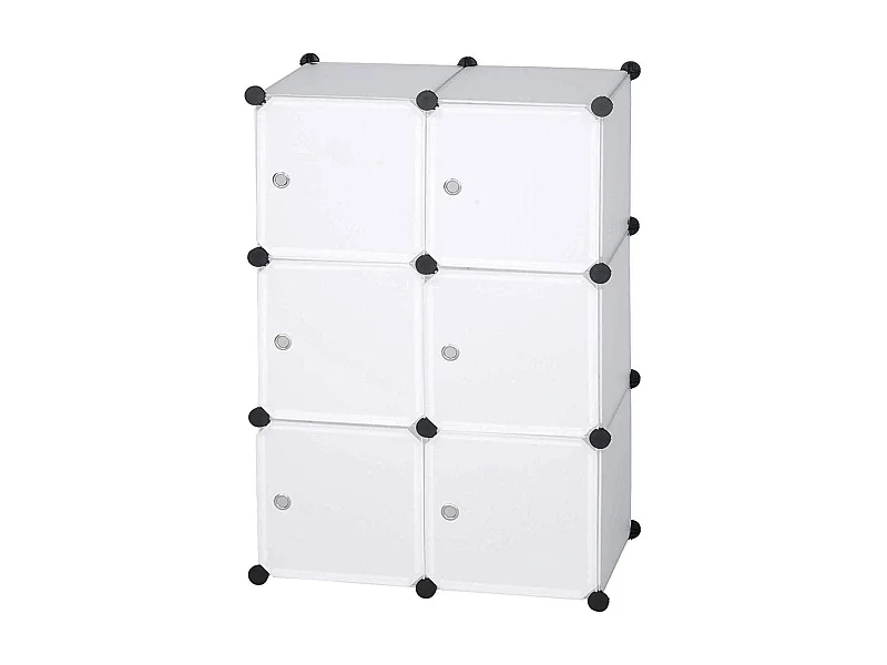 Armadio fai da te con anta in plastica 6 ante bianco 19_0000378
