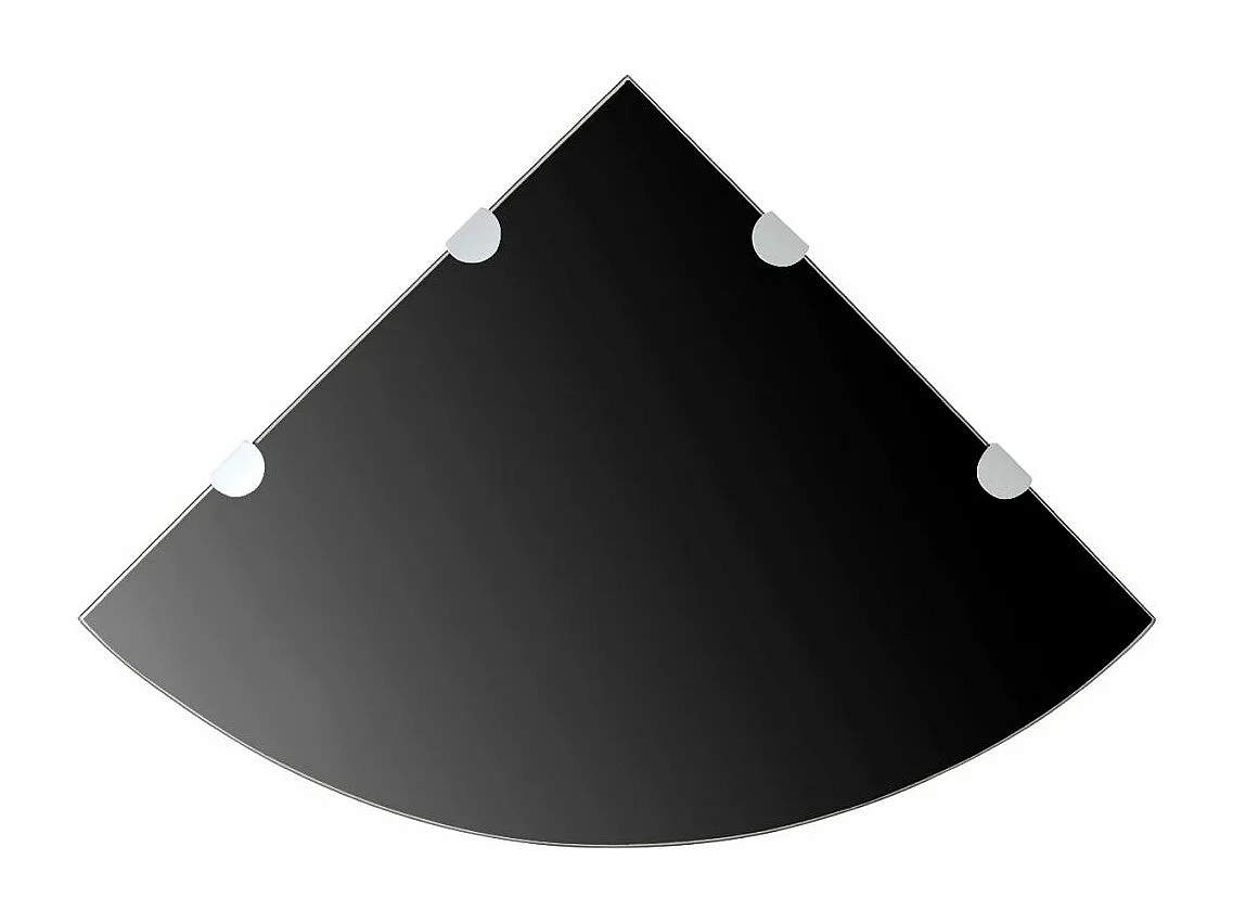 Prateleira de canto de design com suportes cromados em vidro preto 45 x 45 cm 2702222/2