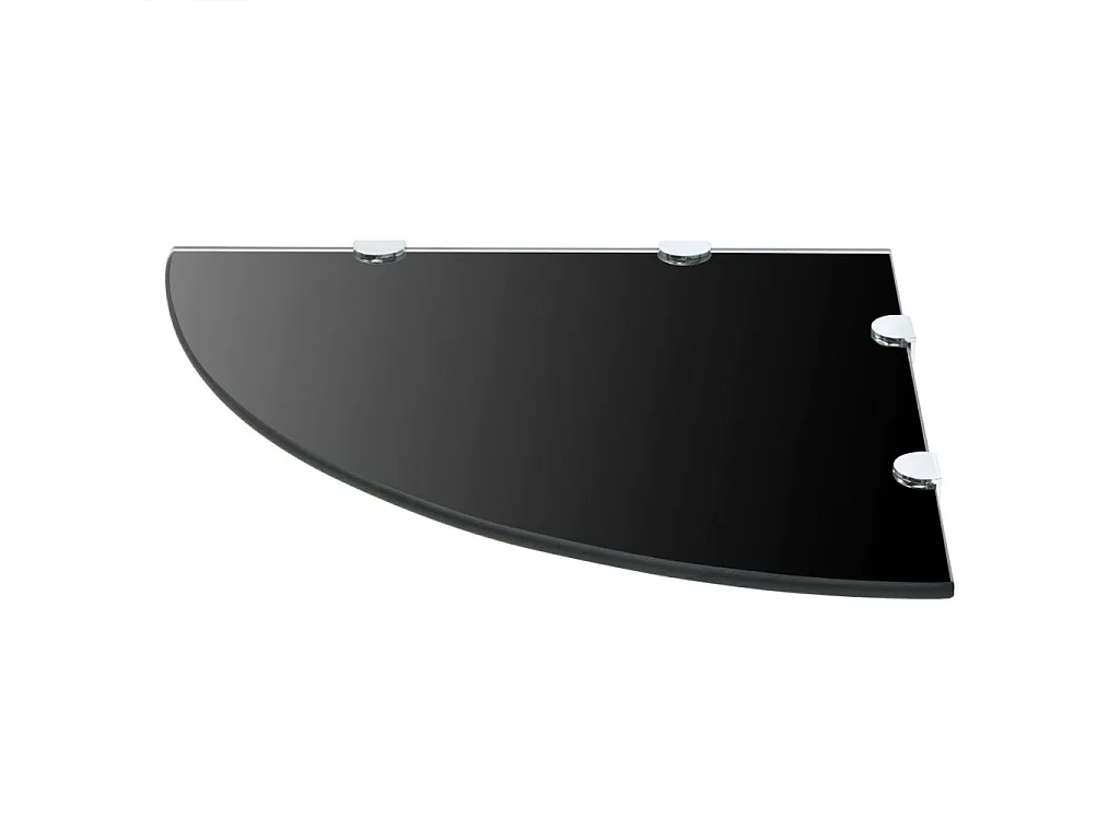 Prateleira de canto de design com suportes cromados em vidro preto 45 x 45 cm 2702222/2