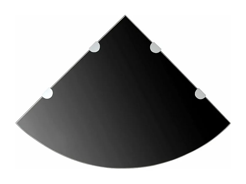 Prateleira de canto de design com suportes cromados em vidro preto 45 x 45 cm 2702222/2