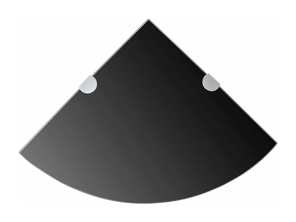 Mensola angolare di design con supporti cromati vetro nero 35 x 35 cm 2702221/2