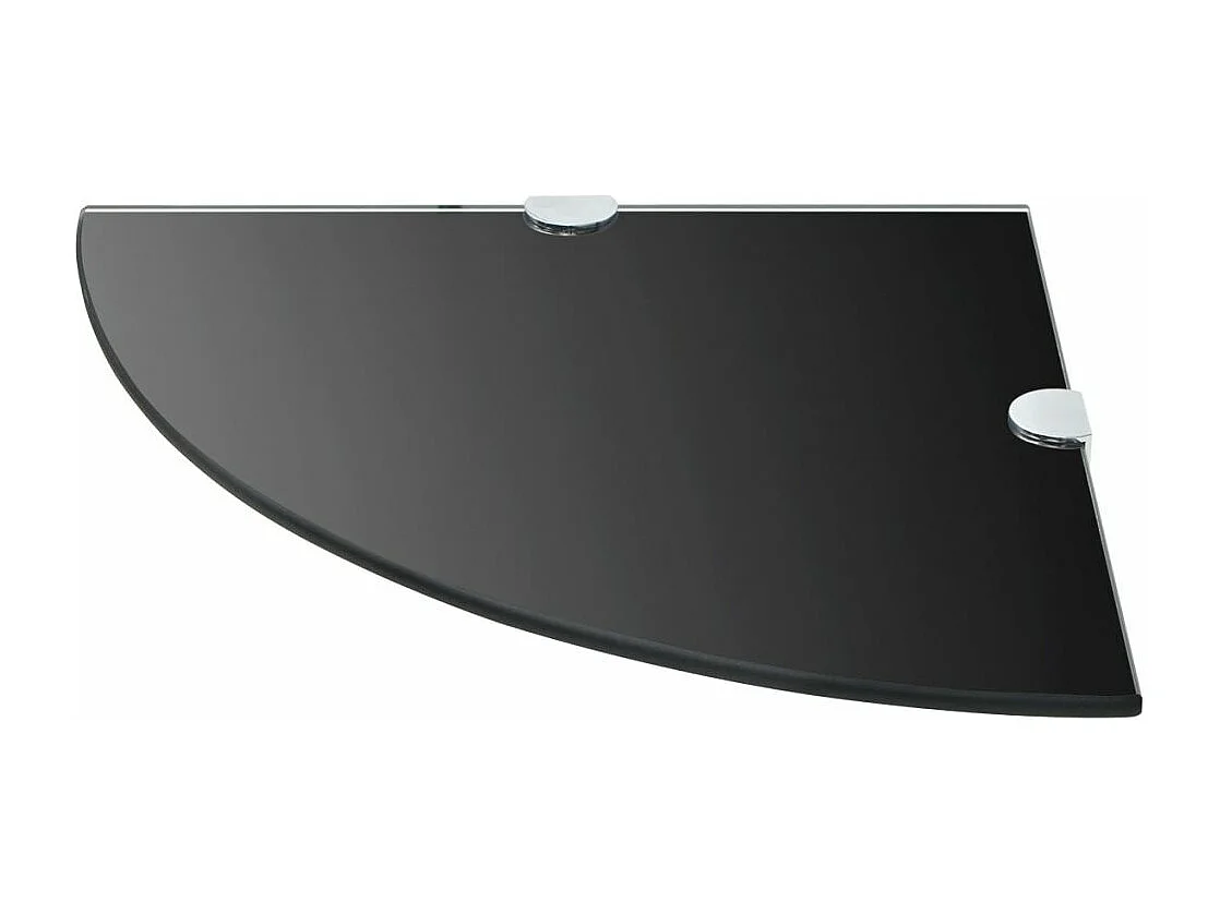 Mensola angolare di design con supporti cromati vetro nero 35 x 35 cm 2702221/2