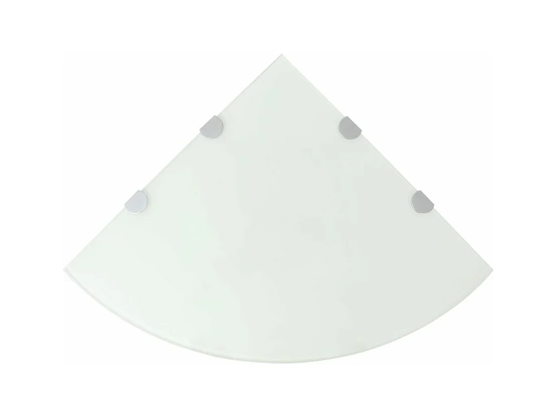 Prateleira de canto de design com suporte cromado em vidro branco 45 x 45 cm 2702225/2