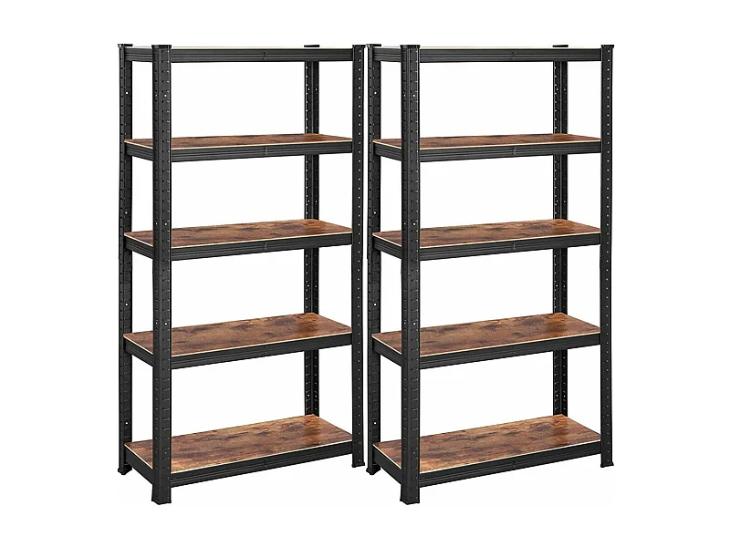 Lot de 2 étagères marron 75 x 30 x 150 cm 12_0003227