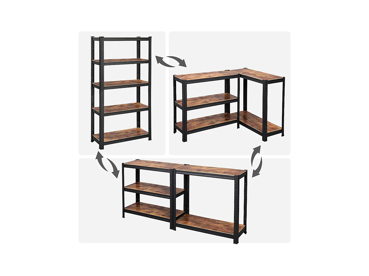 Lot de 2 étagères marron 75 x 30 x 150 cm 12_0003227