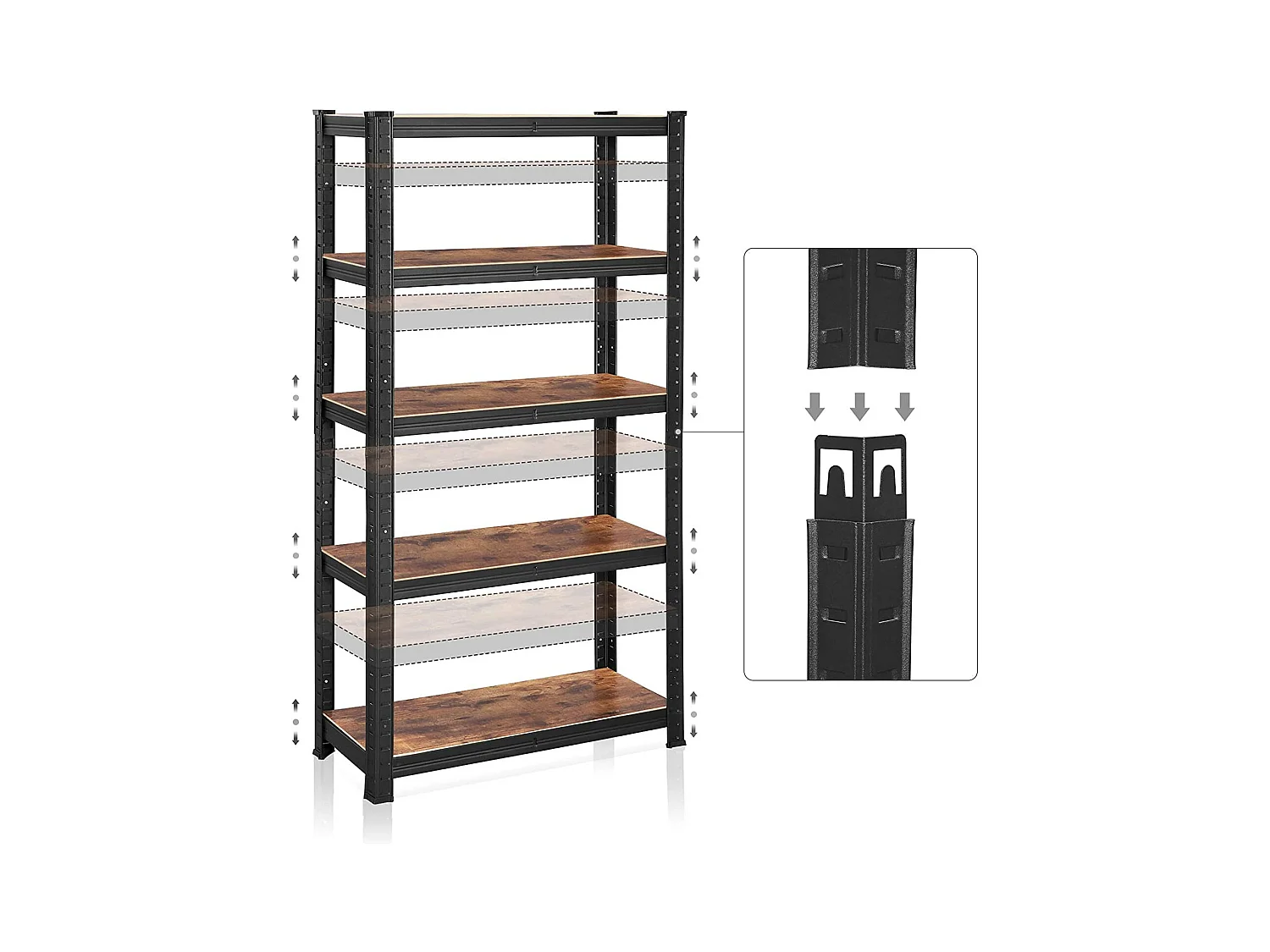 Lot de 2 étagères marron 75 x 30 x 150 cm 12_0003227