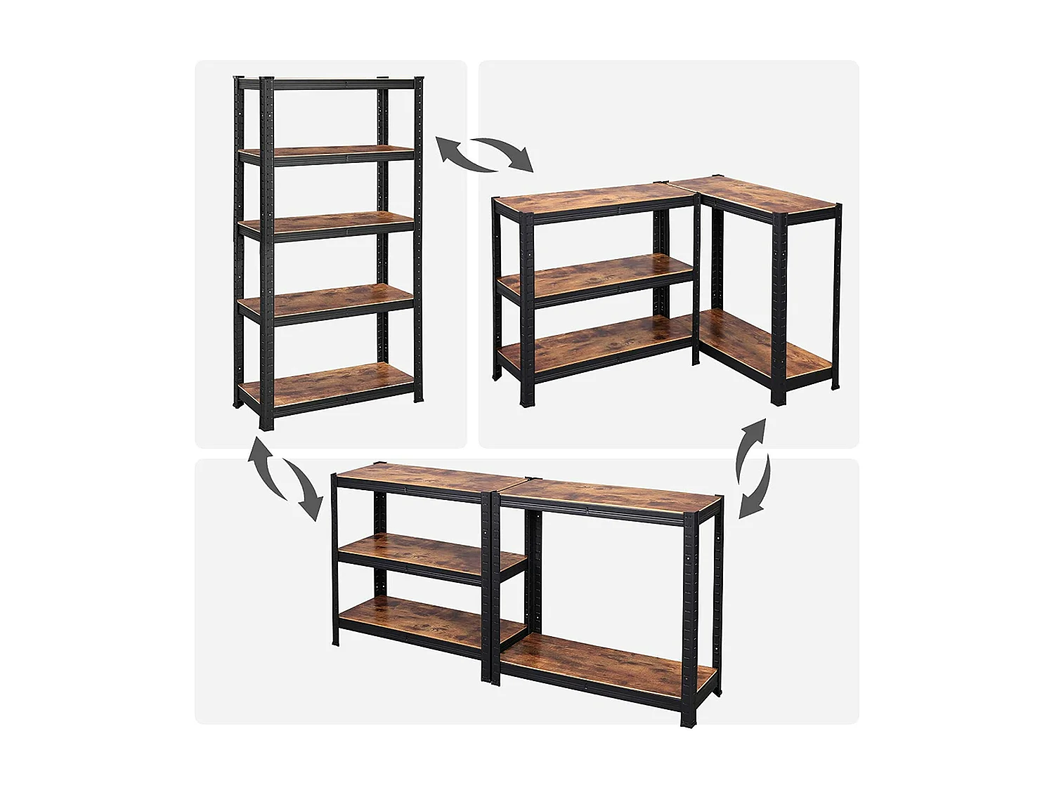 Lot de 2 étagères marron 75 x 30 x 150 cm 12_0003227