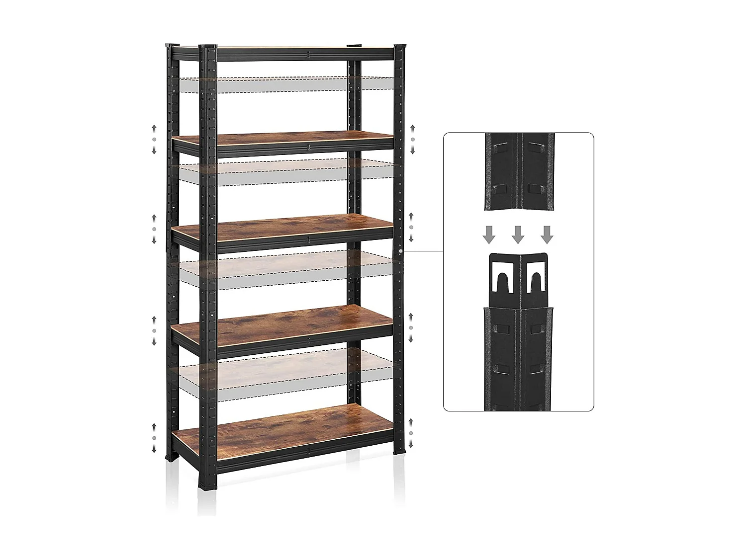 Lot de 2 étagères marron 75 x 30 x 150 cm 12_0003227