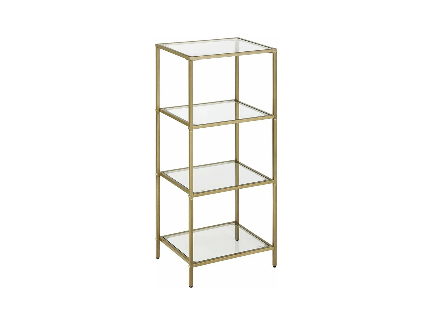 Scaffale per il bagno Mobile portaoggetti in vetro temperato a 4 livelli Robusto facile da montare 95 cm per Soggiorno Camera da letto Ufficio Oro 12_0002808