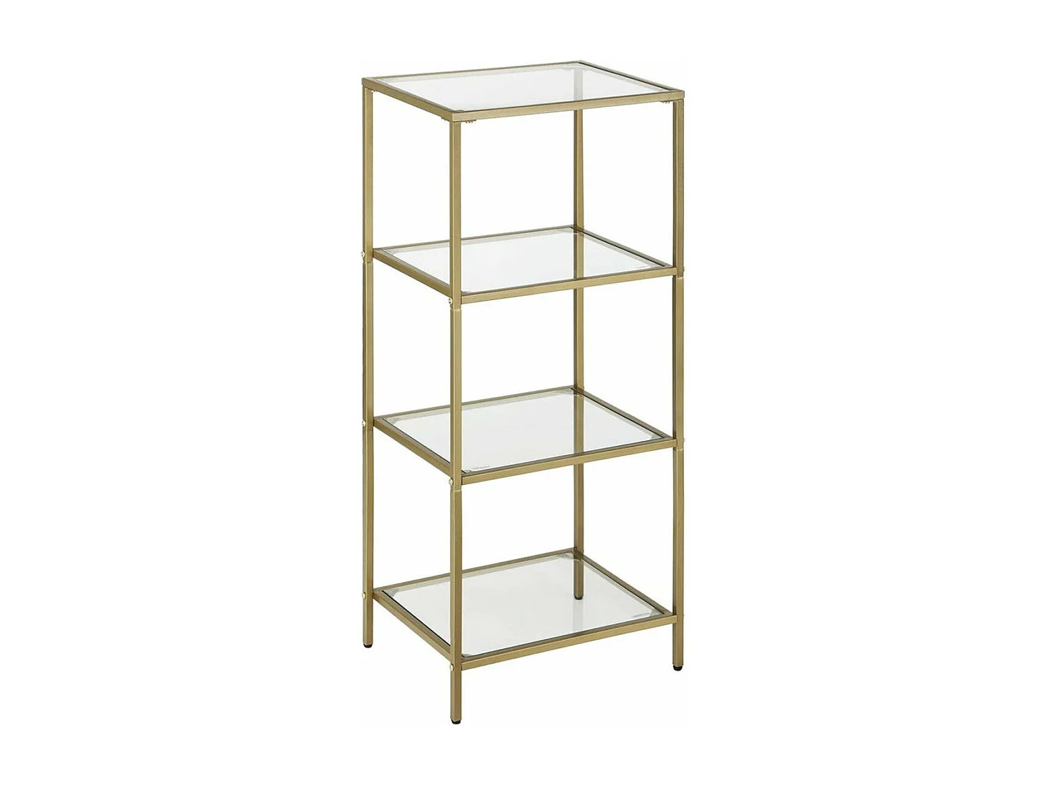 Scaffale per il bagno Mobile portaoggetti in vetro temperato a 4 livelli Robusto facile da montare 95 cm per Soggiorno Camera da letto Ufficio Oro 12_0002808