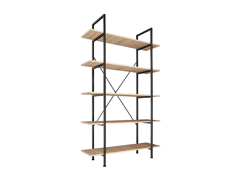 Grande étagère bibliothèque au beige 106 x 34.5 x 179.5 cm 08_0000255