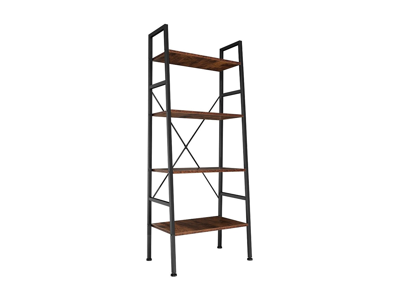 Libreria Sottile a 5 Ripiani, Libreria Aperta in Legno 134,5 cm con Ripiano Regolabile in Altezza, Espositore da Pavimento Alto Autoportante, Scaffale per Biblioteca, Soggiorno, Ufficio, Marrone | IT